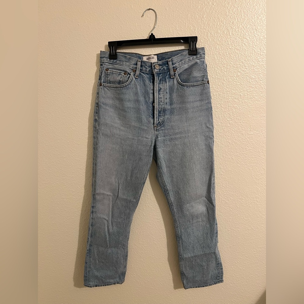 AGOLDE Riley high rise straight leg crop